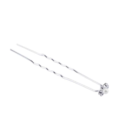 Vista 4 de Vpang 20 piezas de horquillas para el pelo de cristal de perlas para boda, accesorios decorativos para el cabello (blanco)