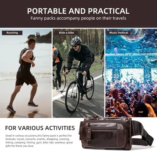 Vista 7 de HUMERPAUL Bolso bandolera para hombre y mujer, Café, Moderno