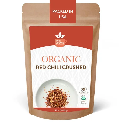 Vista 7 de SPICY ORGANIC Copos de pimiento rojo triturado de 5 libras – Especias de condimento de chiles resistentes – USDA orgánico, Kosher, sin OGM