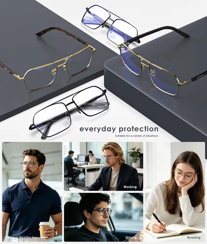 Vista 7 de ANYLUV Blue Light Glasses Men/Women, Blue Light Blocking Glasses, Computer Screen Blocker Eyes Protection Glasses