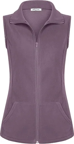 Vista 6 de SeSe Code Chaleco de forro polar ligero con cremallera frontal y bolsillos para mujer
