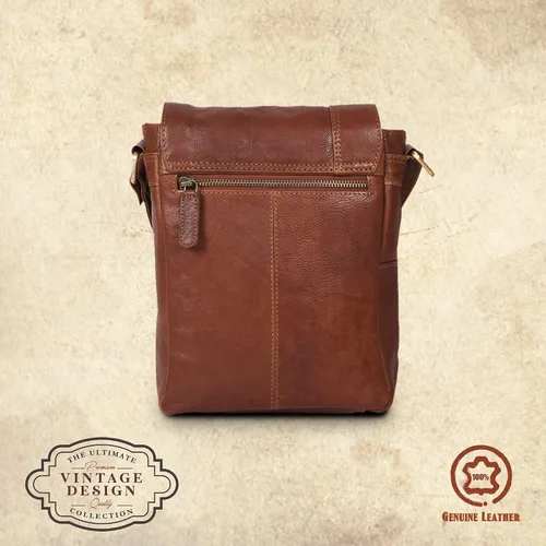 Vista 2 de VALENCHI - Bolso bandolera de cuero genuino de tamaño mediano para hombres y mujeres, compañero de viaje perfecto