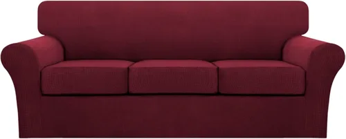 Vista 124 de Turquoize 2 fundas para sillas de sala de estar, funda de sofá con fundas de cojín individuales, funda de muebles para sillas (silla, beige biscotti)