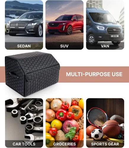 Vista 5 de Owleys Organizador plegable de maletero para Ford Maverick - Almacenamiento plegable de carga con tapa - Pequeña caja de camioneta y organizador