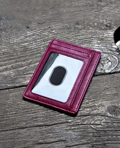 Vista 3 de Buffway - Billetera delgada minimalista de cuero con protección RFID para hombre y mujer