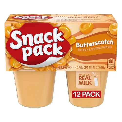 Vista 20 de Snack Pack Tazas de pudín con sabor a pastel de crema de plátano, 3.25 onzas, 4 unidades (paquete de 12)