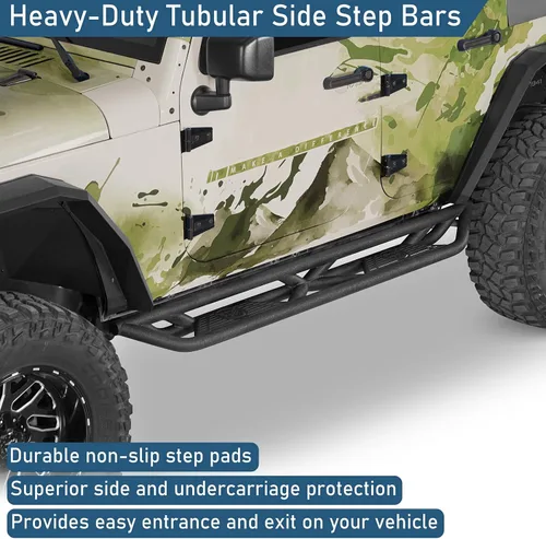 Vista 2 de u-Box Barras Nerf, Paso Lateral y Estribos de Correr para Jeep JKU Wrangler Unlimited 2007-2018