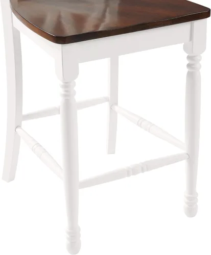 Vista 8 de Crosley Furniture Shelby Wood X - Juego de 2 taburetes de bar con altura trasera