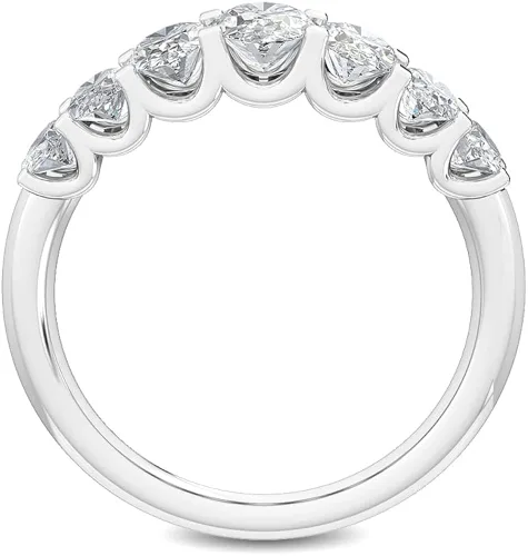 Vista 2 de CUSTOMIZE JEWELS 2.10 ctw Oval Shape White Lab Grown Diamond In 14K Gold Side Stone Engagement Ring,F-GVS1-VS2