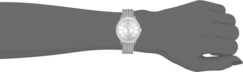 Vista 2 de Anne Klein Reloj de pulsera de malla acentuada con cristal prémium para mujer