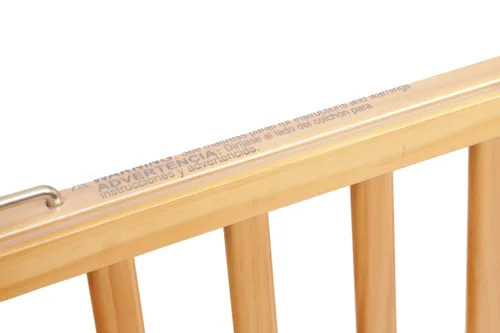 Vista 5 de LA Baby - Cuna compacta de madera no plegable con puerta de seguridad, natural