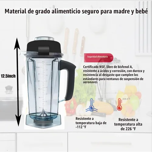 Vista 7 de Jarra de licuadora de 64 onzas, compatible con Vit 5200 5000 5300 6300 VM0101 VM0103 VM0197 serie clásica/comercial, vaso de vaso para licuadora