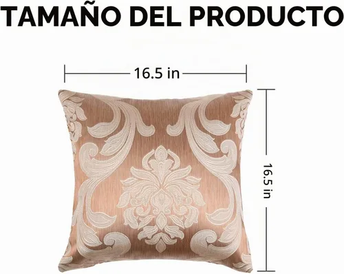 Vista 6 de NAPEARL Juego de 2 fundas de cojín con patrones jacquard beige dorado champán, funda de almohada decorativa para sofá, cama, atractivas fundas