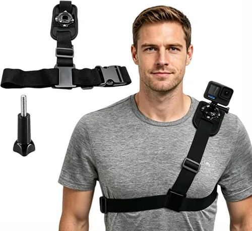 Vista 10 de Soporte ajustable para arnés de correa de pecho para teléfono celular, soporte de clip para iPhone, GoPro Hero, AKASO, DJI Osmo cámaras de acción