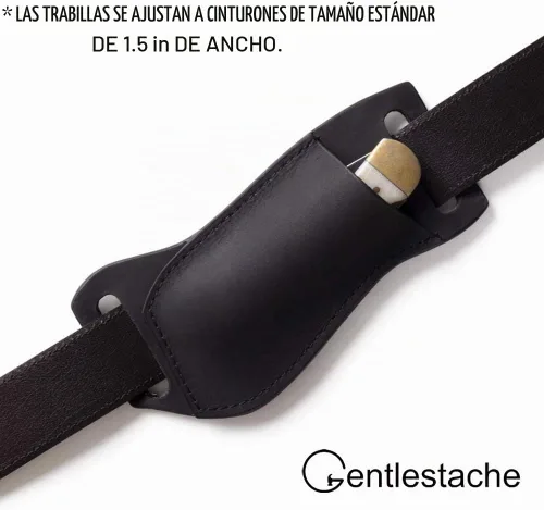 Vista 3 de Gentlestache Funda de cuero para cuchillo de bolsillo para cinturón, funda plegable para cuchillo, funda para cinturón EDC, color negro compacto