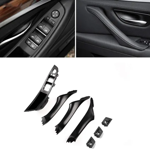 Vista 10 de Jaronx Kit de manijas de puerta para BMW Serie 5 F10/F11, reposabrazos del interruptor de ventana del lado del conductor, manija de la puerta