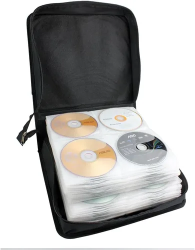 Vista 2 de BlueCubi 288 Capacidad portátil CD DVD carpeta libro fundas disco almacenamiento bolsa de transporte