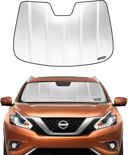 Vista 7 de Pigenius Parasol para parabrisas Nissan Murano 2015-2018, acabado plateado metálico