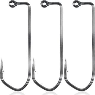 Ganchos de plantilla Aberdeen de 90 grados, 110 piezas de mango largo forjados Duratin Jig Hooks Heavy Wire Jig Ganchos de pesca de acero de alto