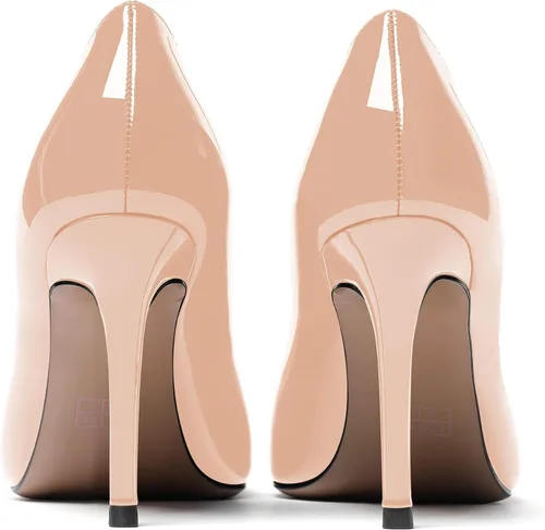 Vista 4 de WAYDERNS Zapatos de tacón alto con punta puntiaguda para mujer, de 3.5 pulgadas