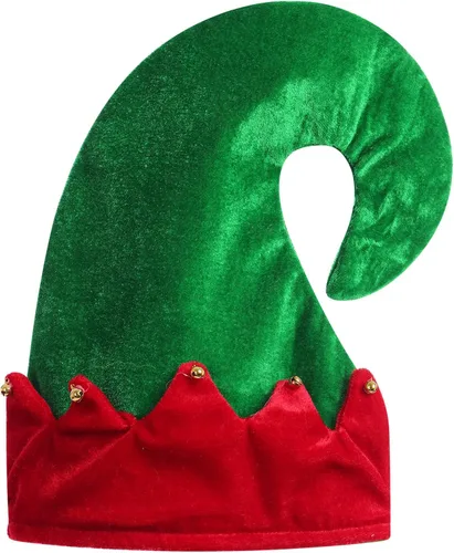 Vista 4 de IMEKIS Disfraz de elfo de Papá Noel para niñas, vestido de Halloween con sombrero de elfo, cosplay, Navidad, vacaciones, medias para niños, 3-13T