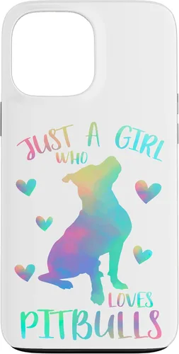Vista 24 de Just a Girl Who Loves Pitbulls Watercolor Cute Pitbull Case for iPhone 17
