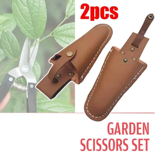 Vista 2 de 2 unids Funda de cuero Soporte de bolsa de herramientas de jardín Tenedor de alicates para cinturón de poda Alicates Tijera Herramientas