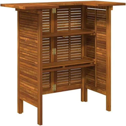 Vista 9 de vidaXL Mesa de bar de 43.3 x 19.7 x 41.3 pulgadas, madera de acacia maciza