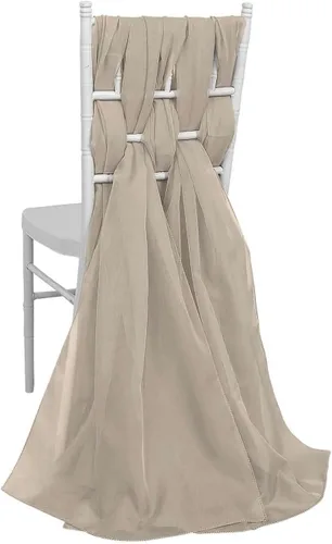 Vista 13 de Efavormart - Paquete de 5 bandas de gasa de alta calidad para silla, 22 x 78 pulgadas, amatista violeta, lazos para silla de diseño transparente