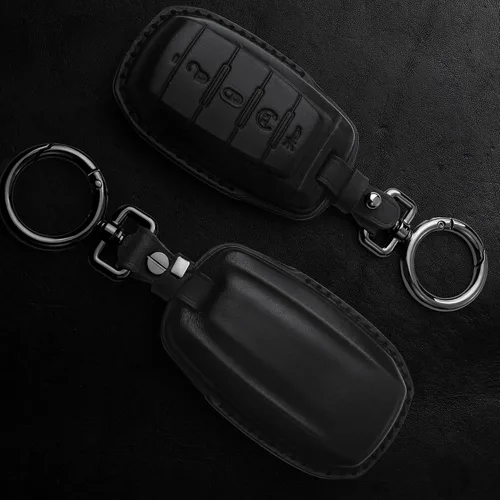 Vista 3 de Tukellen para Funda de Llavero de Dodge Funda de Llavero de Cuero Genuino Funda Protectora Compatible con 2019-2025 Dodge RAM 1500 2500 3500 Carcasa