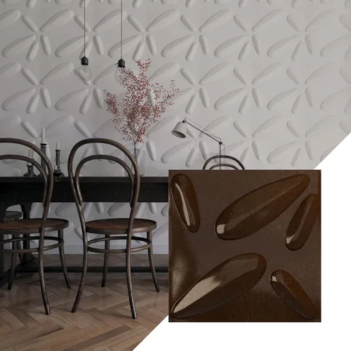 Vista 18 de Ekena Millwork 19 5/8 pulgadas de ancho x 19 5/8 pulgadas de alto, pétalo EnduraWall decorativo 3D, cobre envejecido (cubre 2.67 pies cuadrados).