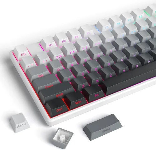 Vista 8 de Guffercty kred XDA Profile - Teclas negras minimalistas 75% Dye-sub PBT con teclas ISO para teclado mecánico MAC 60% 65% 75% 96% (muñeca negra)