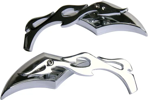 Vista 2 de Cromo CNC Diamond Flame motocicleta pequeños espejos retrovisores compatibles para Yamaha V Star 650 XVS650 Midnight Custom 2006