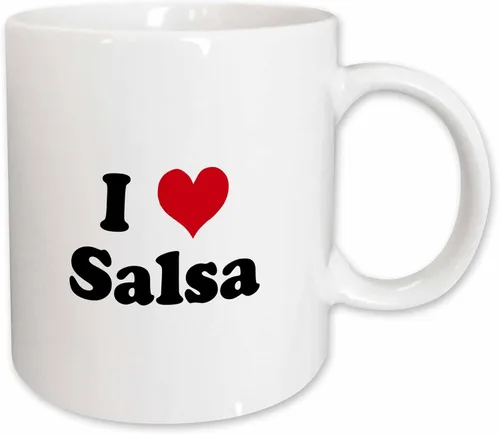 Vista 10 de 3dRose (mug_16560_4) I Love Salsa - Taza negra de dos tonos, 11 onzas