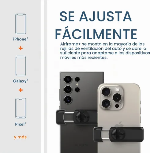 Vista 2 de Kenu Airframe+, soporte de teléfonos/tabletas para autos., Airframe+, 6", Negro