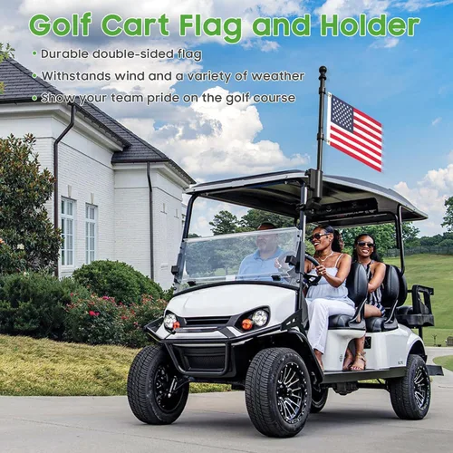 Vista 4 de 10L0L Kit de soporte para bandera de carrito de golf y poste de bandera universal para Yamaha EZGO Club Car, soporte resistente para carrito
