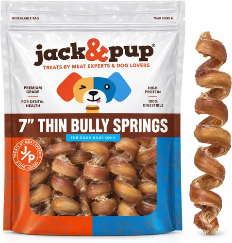 Vista 16 de Jack&Pup - Palitos trenzados de 6 pulgadas (paquete de 5) palitos gruesos de larga duración para perros medianos a grandes y masticadores agresivos