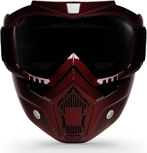 Vista 12 de Gafas de motocicleta con máscara facial desmontable, gafas de motocross de cara completa protectoras, gafas ATV, de bicicleta de tierra, MX