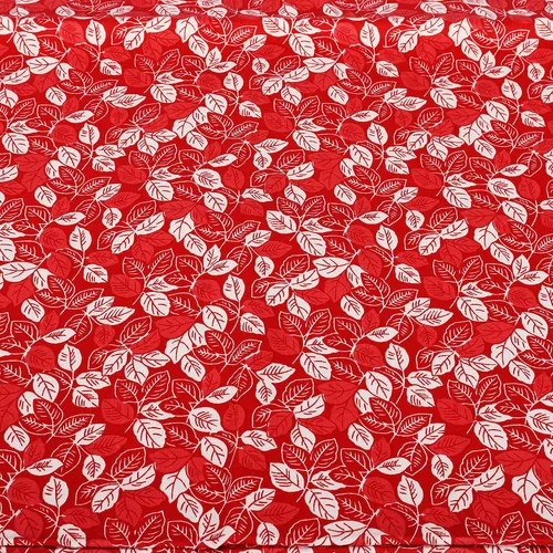 Vista 7 de Juego de 2 fundas de almohada rojas, 100% algodón estampado de hojas con cierre de sobre, tamaño Queen