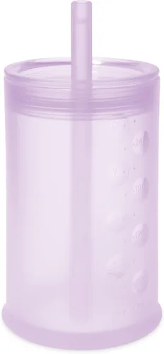 Vista 8 de Olababy Taza de entrenamiento de silicona con tapa con popote Taza para beber agua para bebés 6+ meses de bebé a 12-18 meses Taza para beber