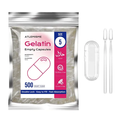 Vista 8 de Cápsulas de gelatina vacías tamaño 5 – (100 unidades) cápsulas vacías muy pequeñas ideales para rellenar tú mismo, cápsulas de gel con 2 cucharas