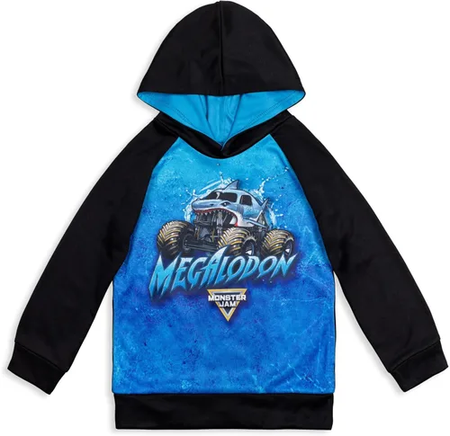 Vista 11 de Monster Jam Maximum Destruction El Toro Loco Grave Digger - Sudadera con capucha de forro polar para niños pequeños y grandes Negro