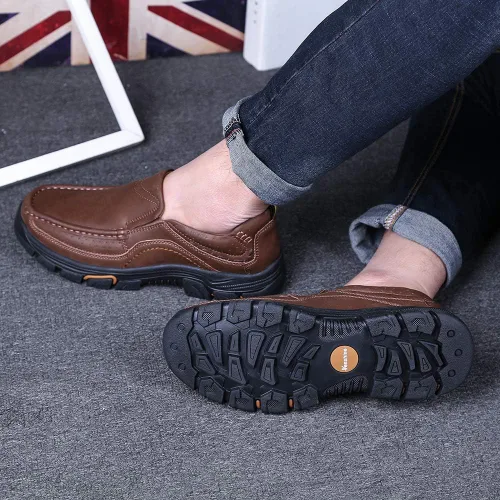 Vista 7 de Venshine Mocasines casuales para hombre, zapatos de piel para caminar