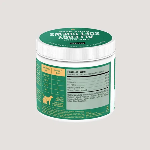 Vista 6 de Natural Rapport Suplemento para alergias para perros, los únicos masticables suaves que los perros necesitan, golosinas de 120 unidades que