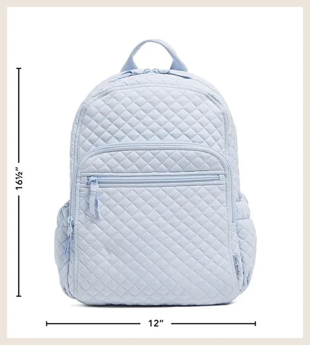 Vista 8 de Vera Bradley Mochila Campus de sarga de rendimiento para mujer, a cuadros, talla única