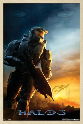 Vista 14 de Trends International Halo 3 - Póster de pared del Despertar, 14.725 x 22.375 pulgadas, versión con marco de madera tipo granero