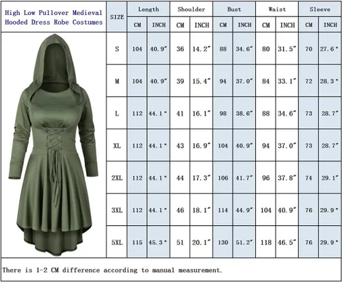 Vista 5 de Conjunto de túnica medieval con capucha para mujer, estilo vintage, con capucha, disfraz, cosplay, conjunto de leggings de red