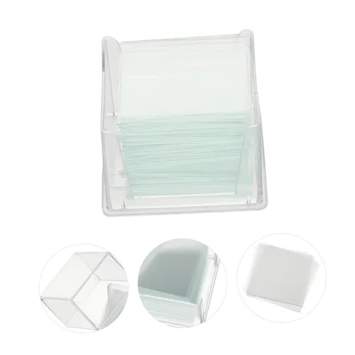 Vista 4 de PartyKindom 1000 cajas de cubierta deslizante para microscopio microscopio microscopio diapositiva microscopio cubreobjetos placa de cubierta