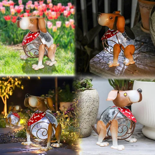 Vista 6 de MUMTOP Farol de perro con luces solares para decoración al aire libre