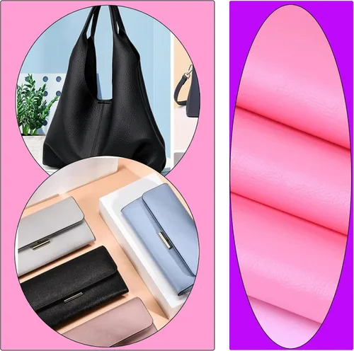 Vista 7 de Rollo de hojas de piel sintética de color liso liso de 12 x 53 pulgadas, muy adecuadas para hacer manualidades, aretes de cuero, lazos, costura Azul